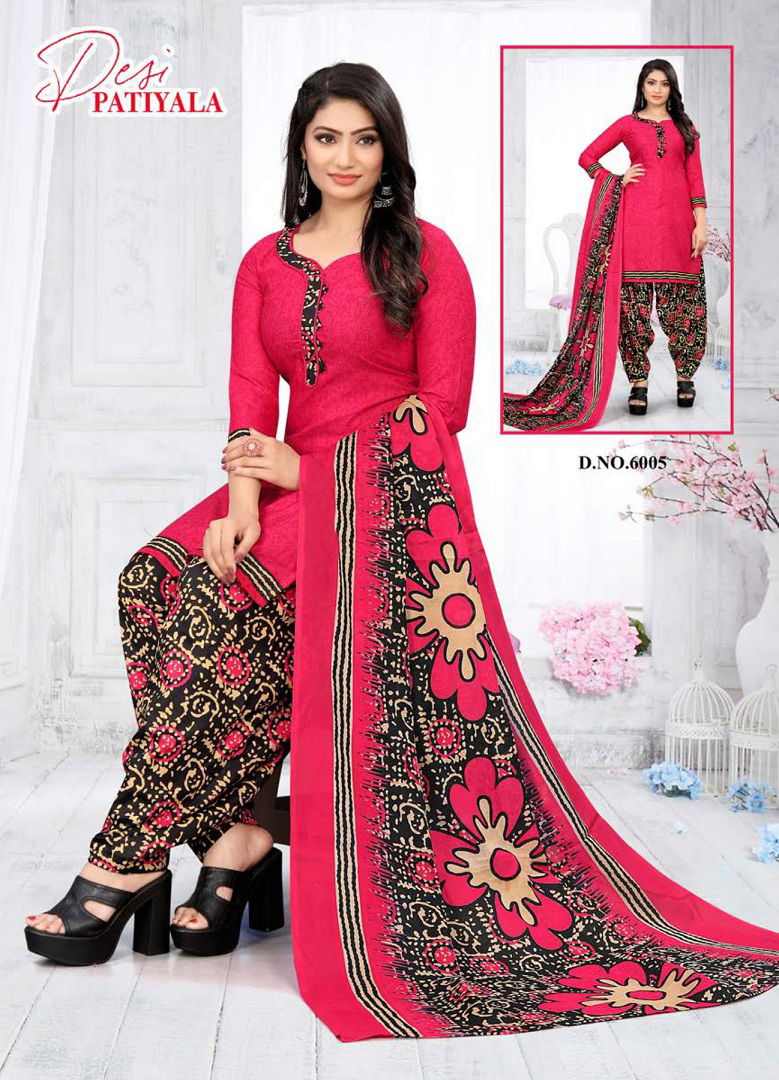 Ganesha Desi Patiyala 6 Printed Readymade Suits Catalog
